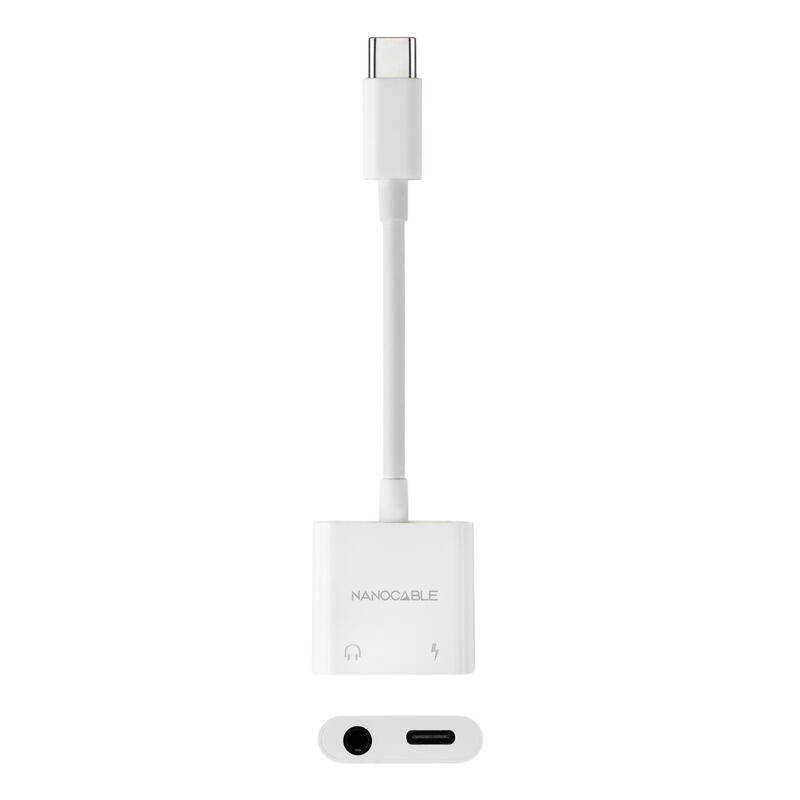 Cable Adaptador Usb-C A Jack+Usb-C/H Pd 60w,Blanco
