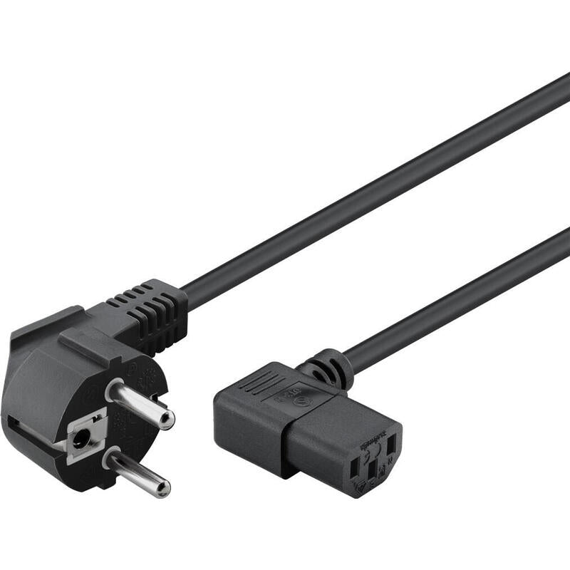 Cable Alimentacion Cee-7/7 90º Schuko A C13 90º 1.80m Negro (3