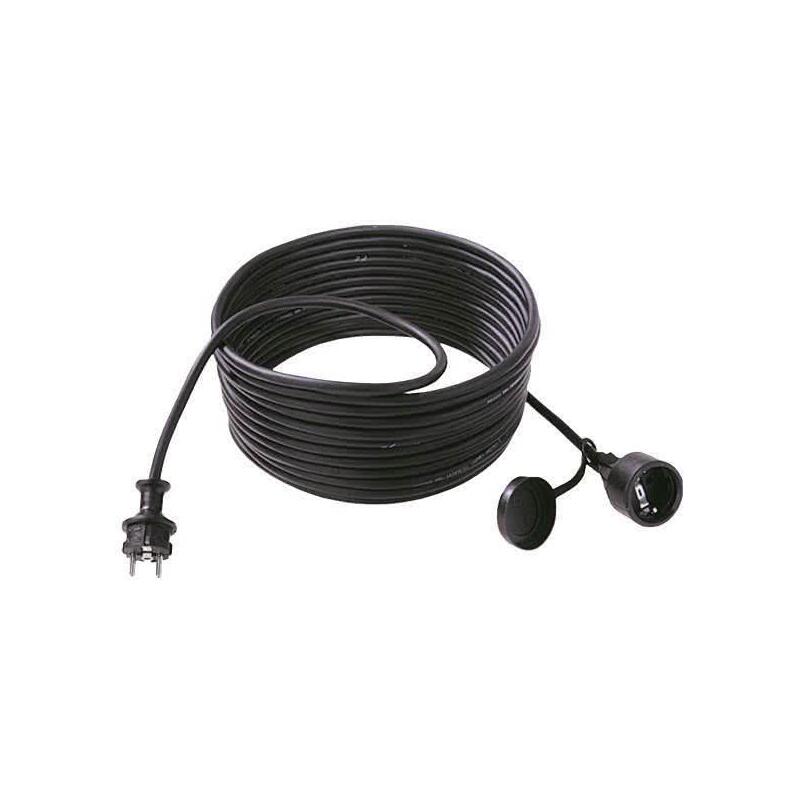 Cable Bachmann, Extensión, Enchufe (Cee7) -> Enchufe (Cee7), 25m, Negro, Con Tapa,