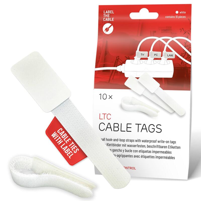 Cable Binder De Velcro Label-The-Cable Ltc 2620-10 Blanco 10 Unidades