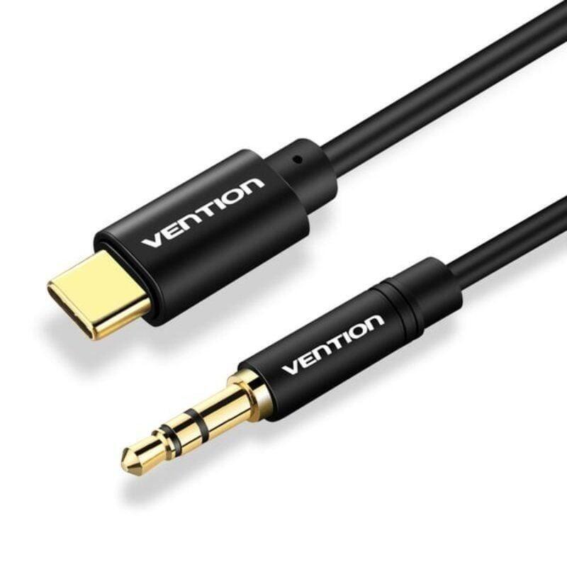 Cable Conversor Audio Vention Bgabg Usb Tipo-C Macho Jack 3.5 Macho 1.5m Negro