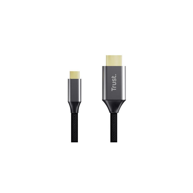 Cable Conversor Hdmi 4k Trust Calyx Usb Tipo-C Macho Hdmi Macho 2m Gris