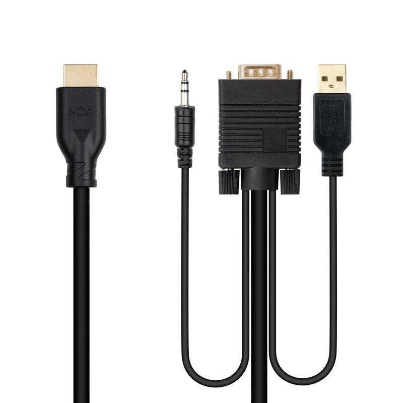 Cable Conversor Vga/M+Audio/M+Usb-A/M-Hdmi/M,1.8m