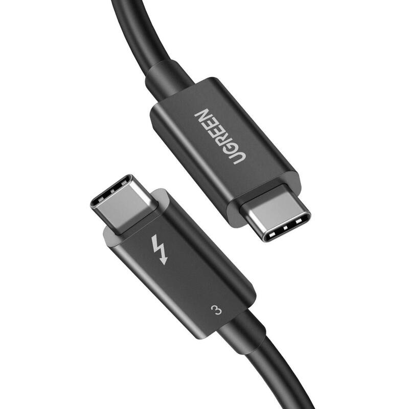 Cable De  2,00m Thunderbolt 3 40gbps Pd100w Usb-C Macho A Usb-C Macho Negro Video Datos Y Carga