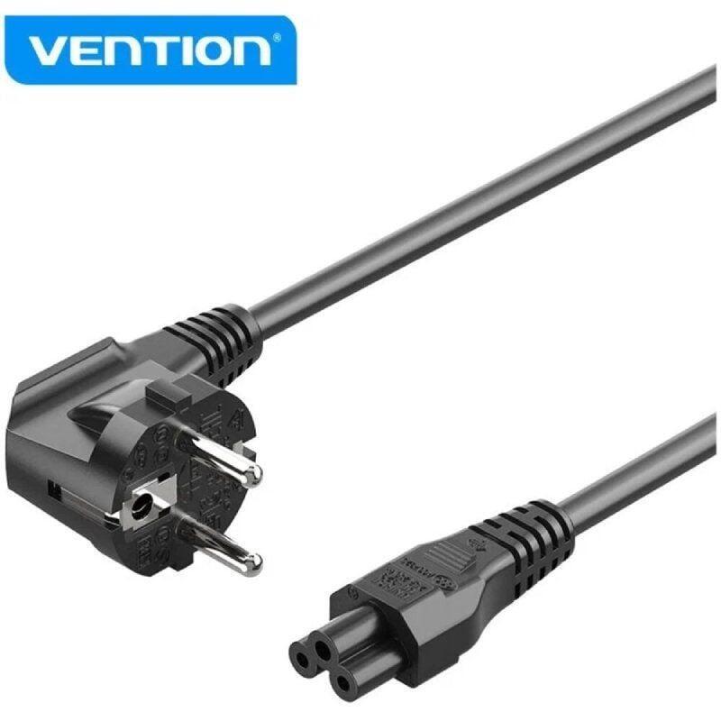 Cable De Alimentación Vention Zckbac Iec C5 Hembra Cee7 Macho 1.8m Negro