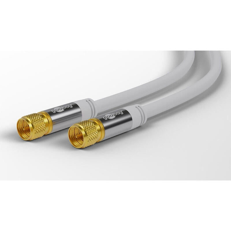 Cable De Antena Satelital Goobay 135 Db Típico, Conector F > Conector F Blanco, 3 Metros 70606