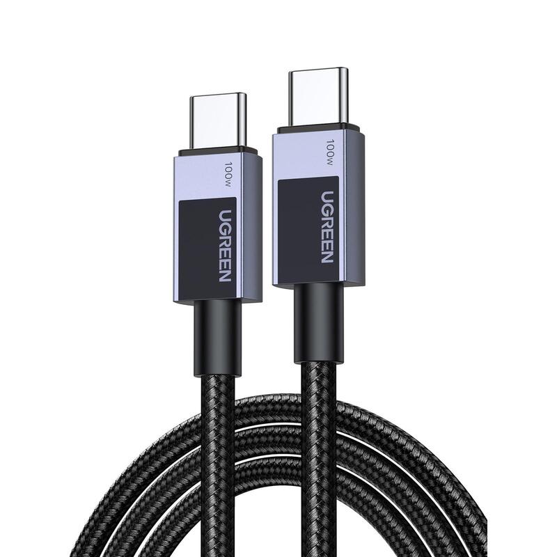 Cable De Carga Rápida Usb-C A Usb-C Ugreen De 100 W Pd 3.0 (Negro, 3 Metros, Pd 100 Vatios)  45065