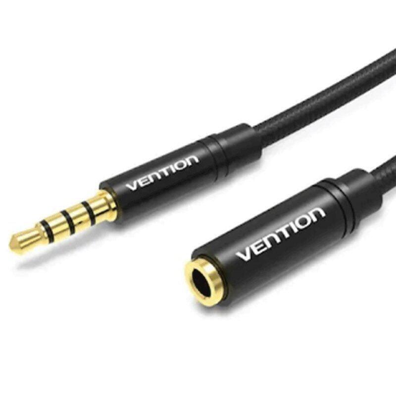 Cable Estéreo Vention Bhbbg Jack 3.5 Macho Jack 3.5 Hembra 1.5m Negro