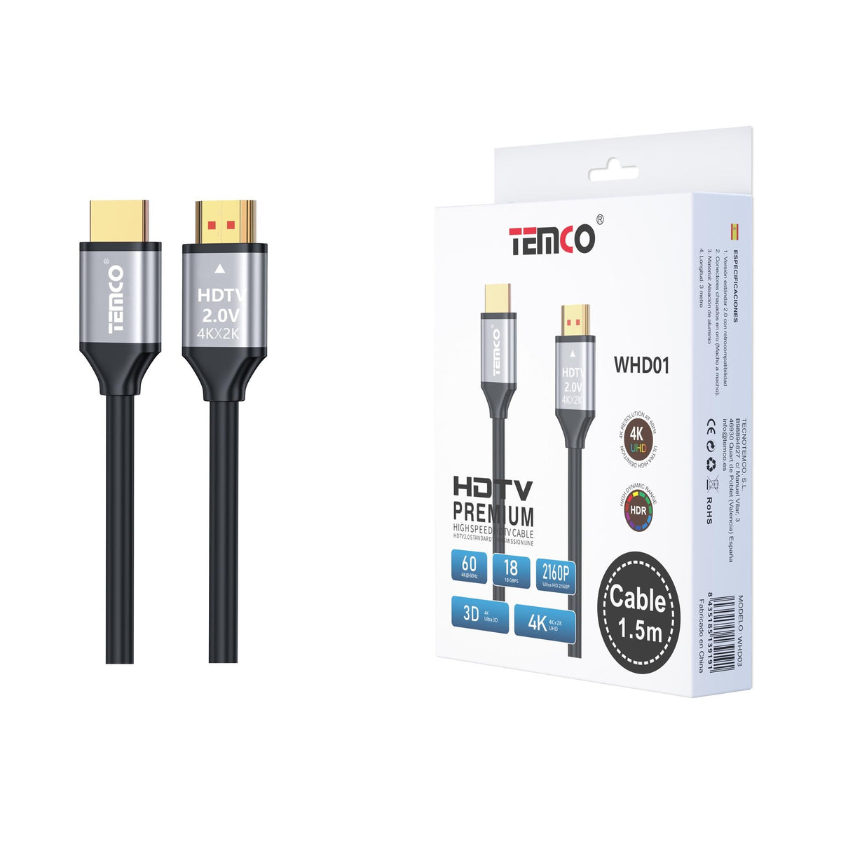 Cable Hdmi 2.0 4K 60Hz 1.5M