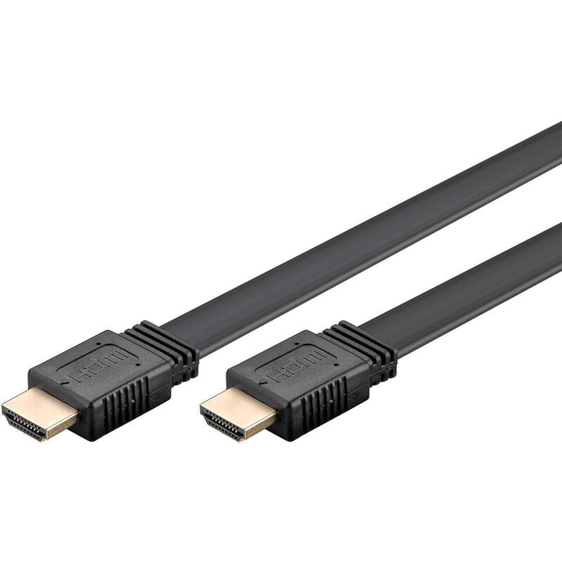 Cable Hdmi A-A  1,50 Metros Negro 4k 60hz  10,2 Gbit/S Series 2.0 Plano Goobay