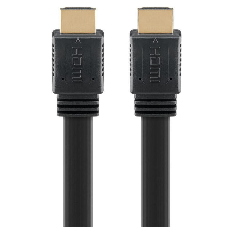 Cable Hdmi A-A  5 Metros Negro 4k 60hz  10,2 Gbit/S Series 2.0 Plano Goobay