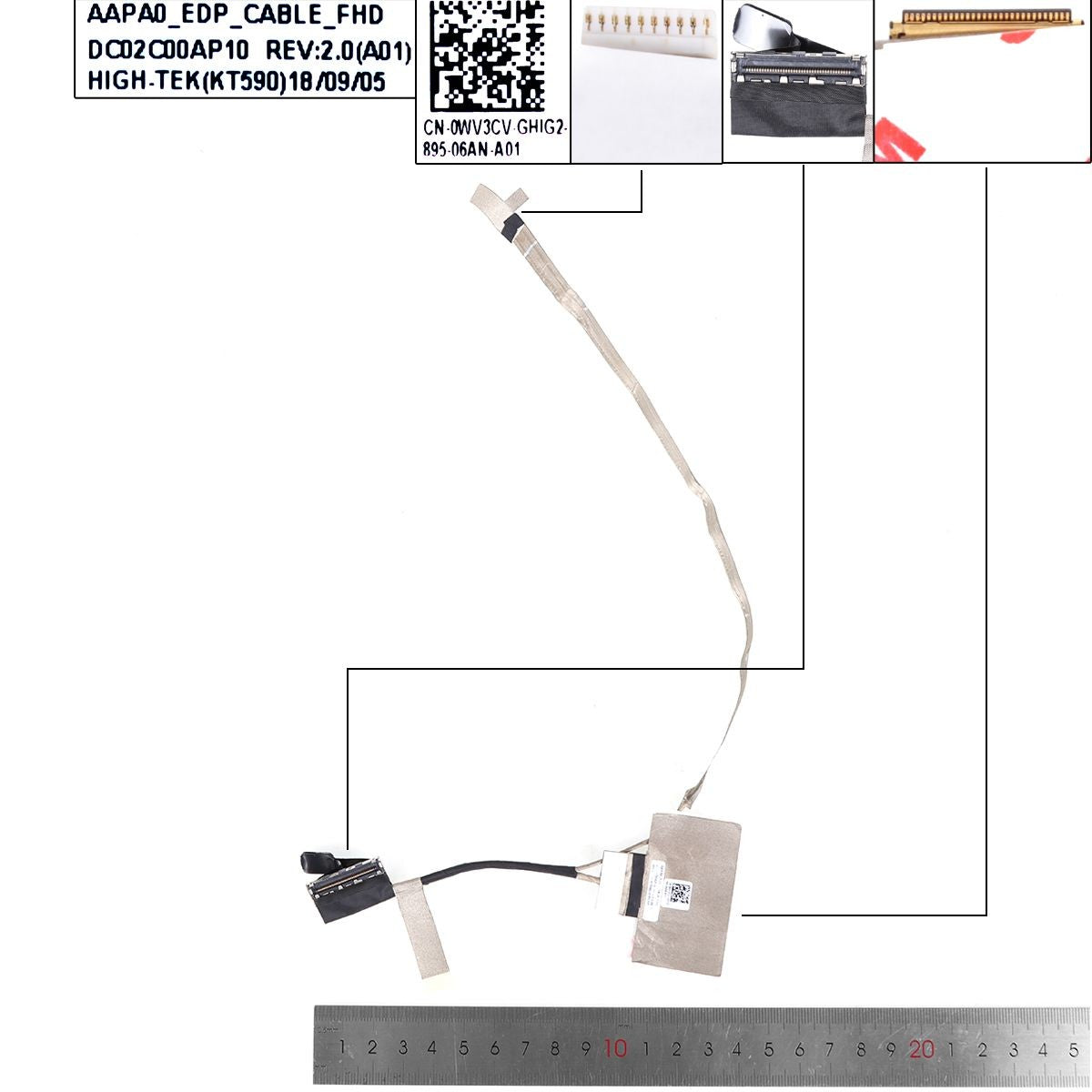 Cable Flex Para Portátil Dell Precision 7510 7520 M7510 M7520 P53F Dc02C00Ap10 0Wv3Cv 30 Pines