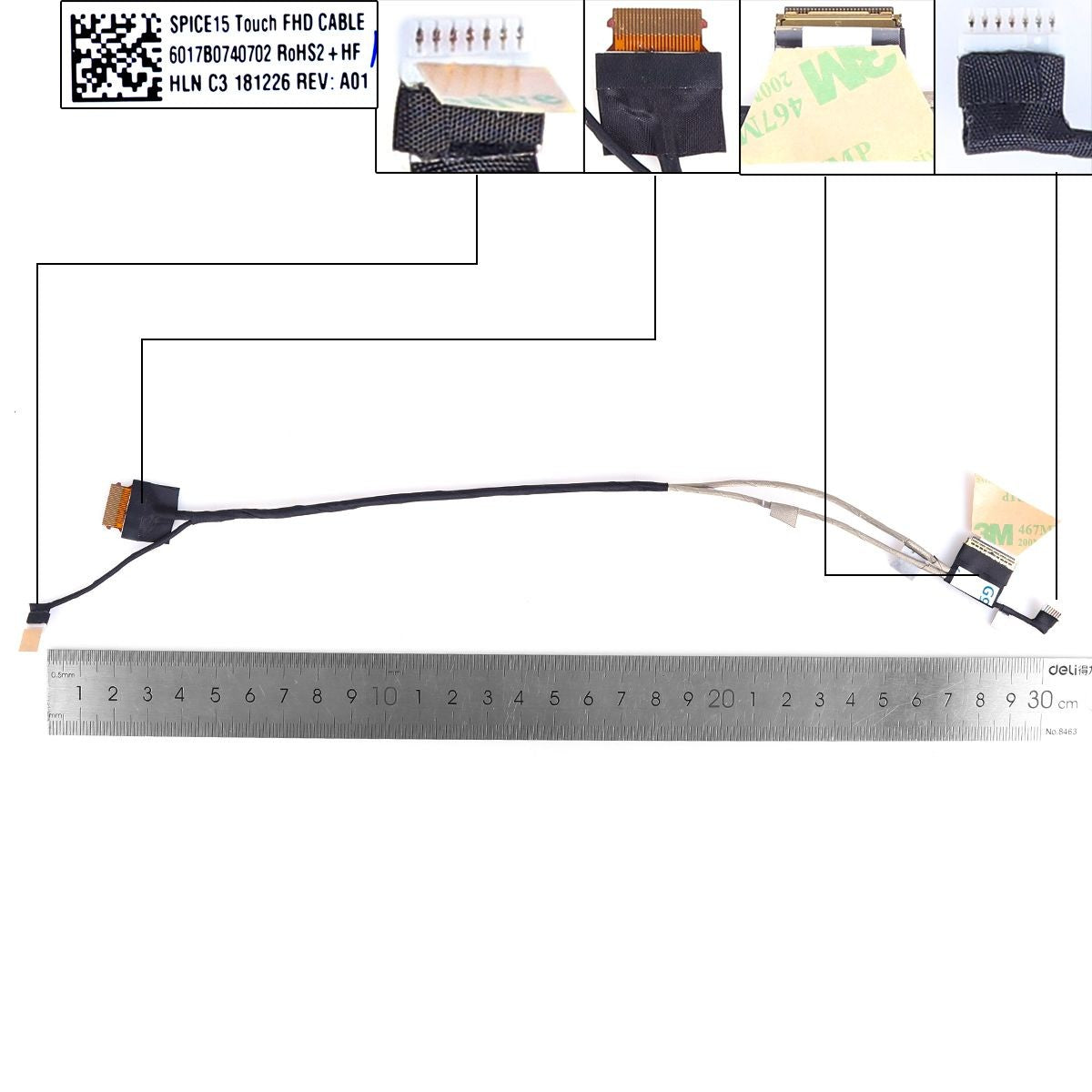 Cable Flex Para Portátil Hp 15-As Tpn-I125 6017B0740702 Con Táctil Fhd 30 Pines
