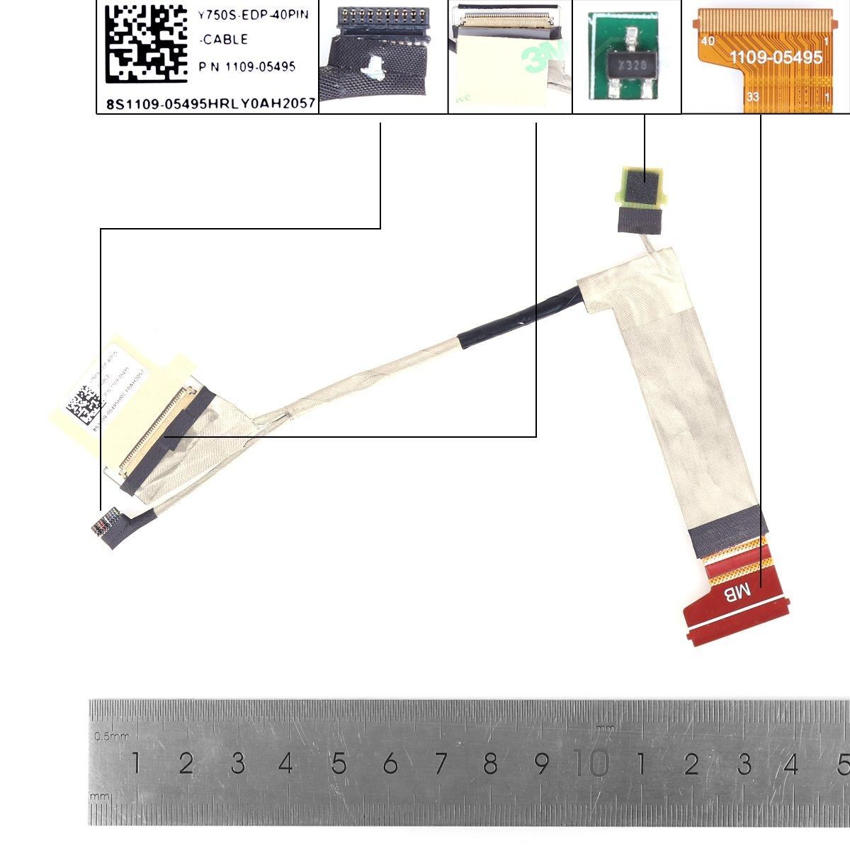Cable Flex Para Portátil Lenovo S7-15Arh5 15Imh5 Y750S Y9000X R9000X 2021 1109-05495 40 Pines