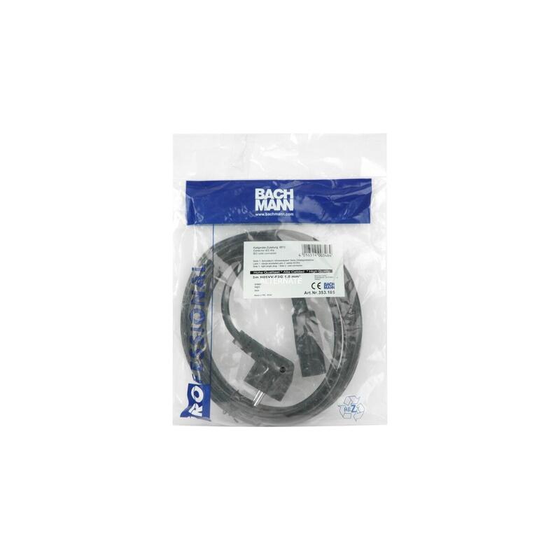 Cable Para Aparatos De Frío Bachmann 353.185 Negro, 3 Metros 353185