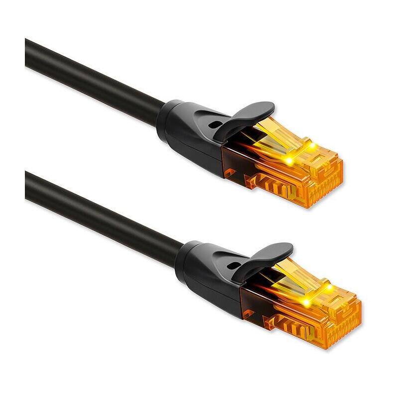 Kabel Patchcord Utp Kat.6 2 X Rj-45 High Speed 1gb/S Pozlacane Styki 15m Negro