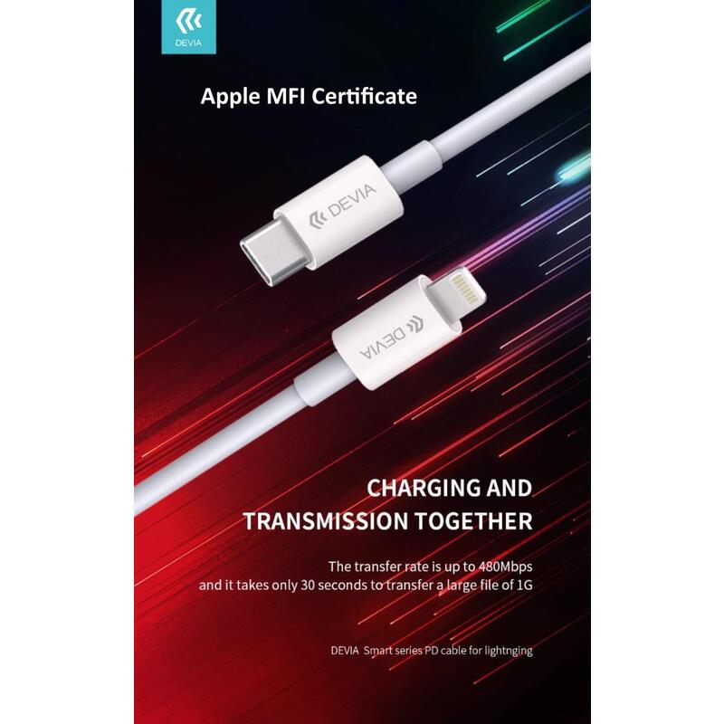 Cable Pd De La Serie Smart Para Tyep-C A Lightning (Mfi) 18w