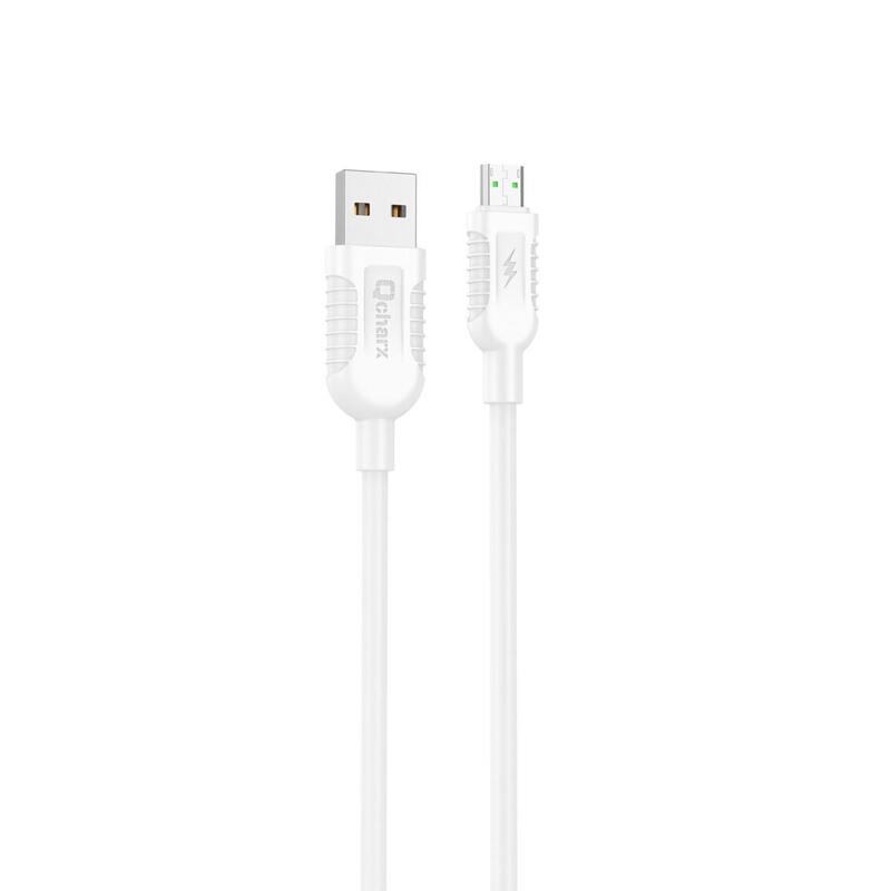 Cable Qcharx Athens Usb A Micro 3a 1 M Pvc Blanco