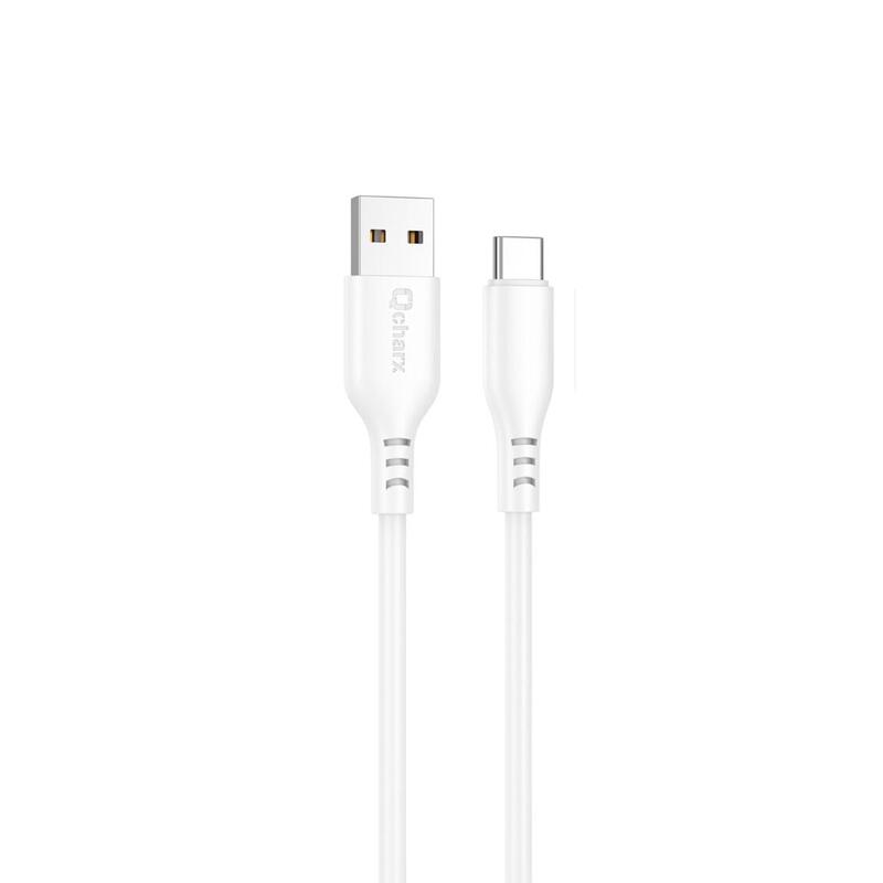 Cable Qcharx Tokyo Usb A Tipo C 3a 1 M Silicona Blanco Tacto Suave