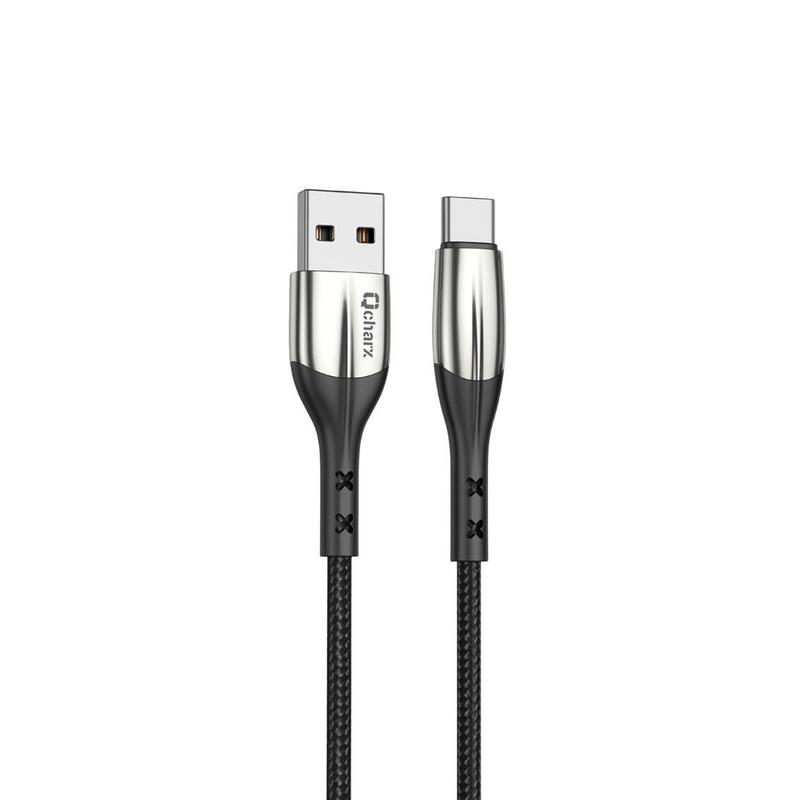 Cable Qcharx Toronto Usb A Tipo C 3a 1 M Zinc Negro Cordon Suave