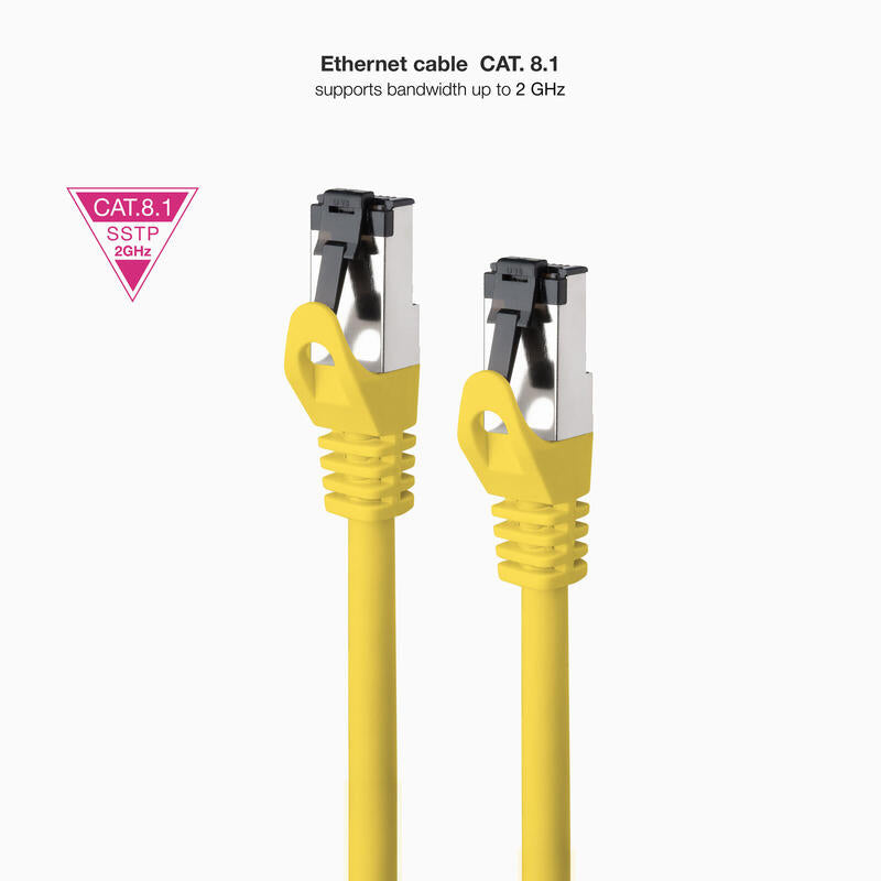 Cable Red Cat8.1 2ghz Lszh Sstp Awg26 Amarill.25cm