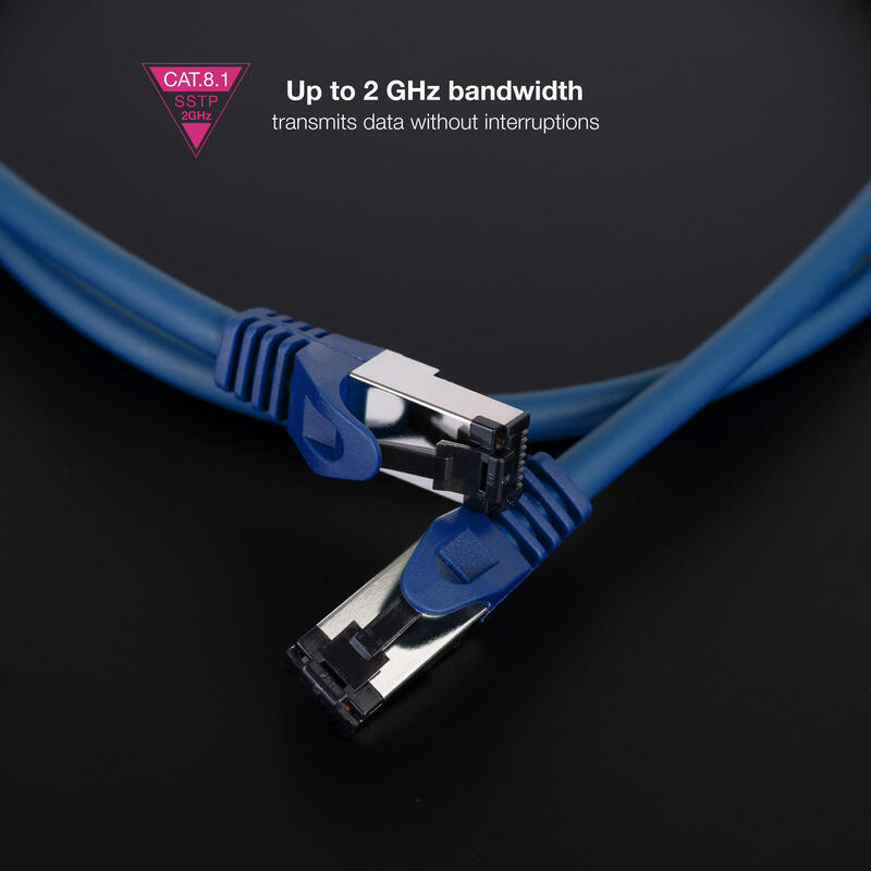 Cable Red Cat.8.1 2ghz Lszh Sstp Awg26 Azul 0.5 M