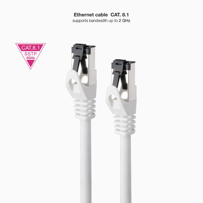 Cable Red Cat.8.1 2ghz Lszh Sstp Awg26 Blanco 1 M