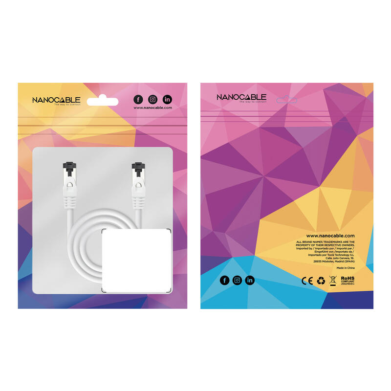 Cable Red Cat.8.1 2ghz Lszh Sstp Awg26 Blanco 30cm