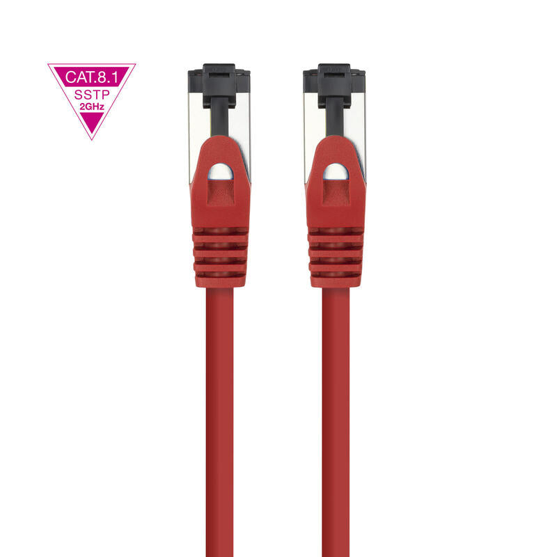 Cable Red Cat.8.1 2ghz Lszh Sstp Awg26 Rojo 25 Cm