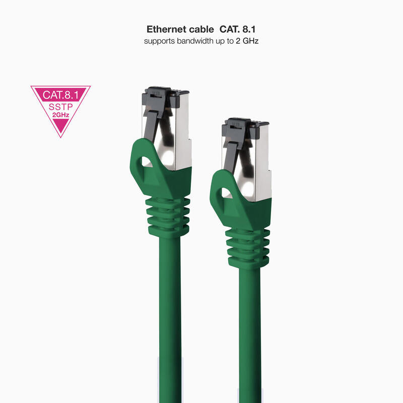 Cable Red Cat.8.1 2ghz Lszh Sstp Awg26 Verde 25 Cm