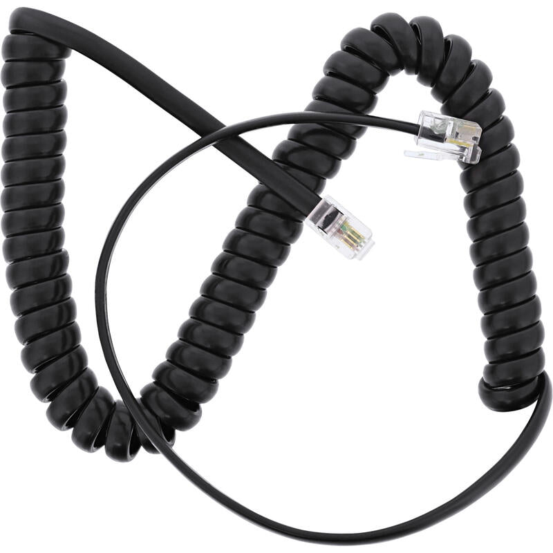 Cable Telefónico En Espiral Inline Rj10 4p4c Negro 2m