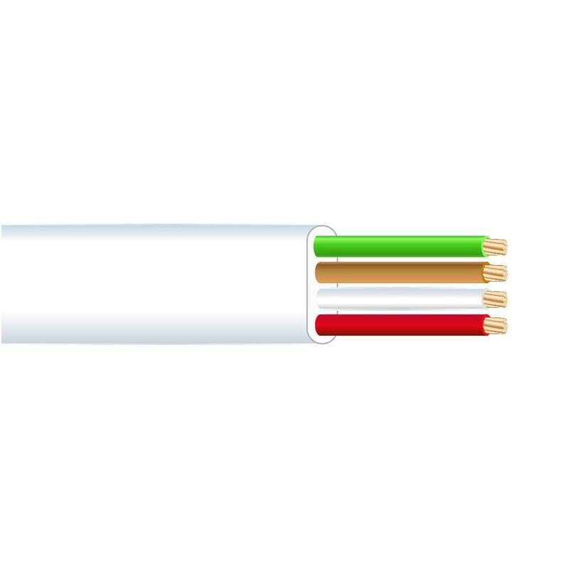 Cable Telefónico Plano 4 Vias Blanco Euro/M
