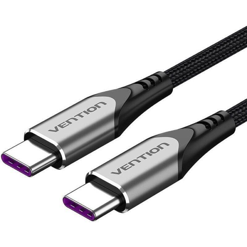 Cable Usb 2.0 Tipo-C 5a 100w Vention Taehh Usb Tipo-C Macho Usb Tipo-C Macho Hasta 100w 480mbps 2m Gris