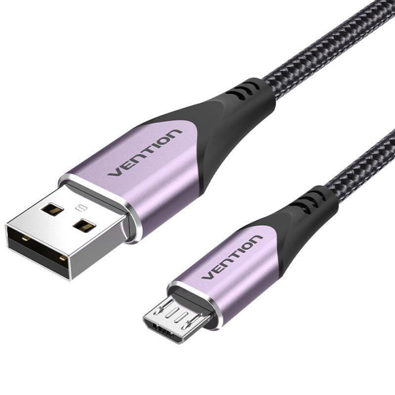 Cable Usb 2.0 Vention Coavg Usb Macho Microusb Macho Hasta 60w 480mbps 1.5m Purpura