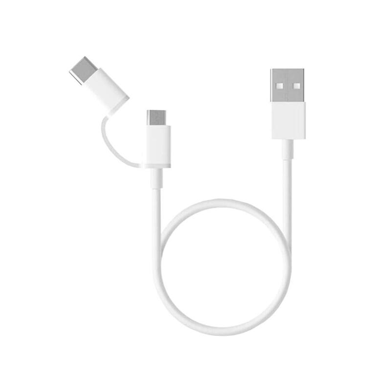 Cable Usb 2.0 Xiaomi Mi 2-In-1 Usb Cable Sjv4082ty Usb Macho Micro Usb Macho Usb Tipo-C Macho 1m Blanco