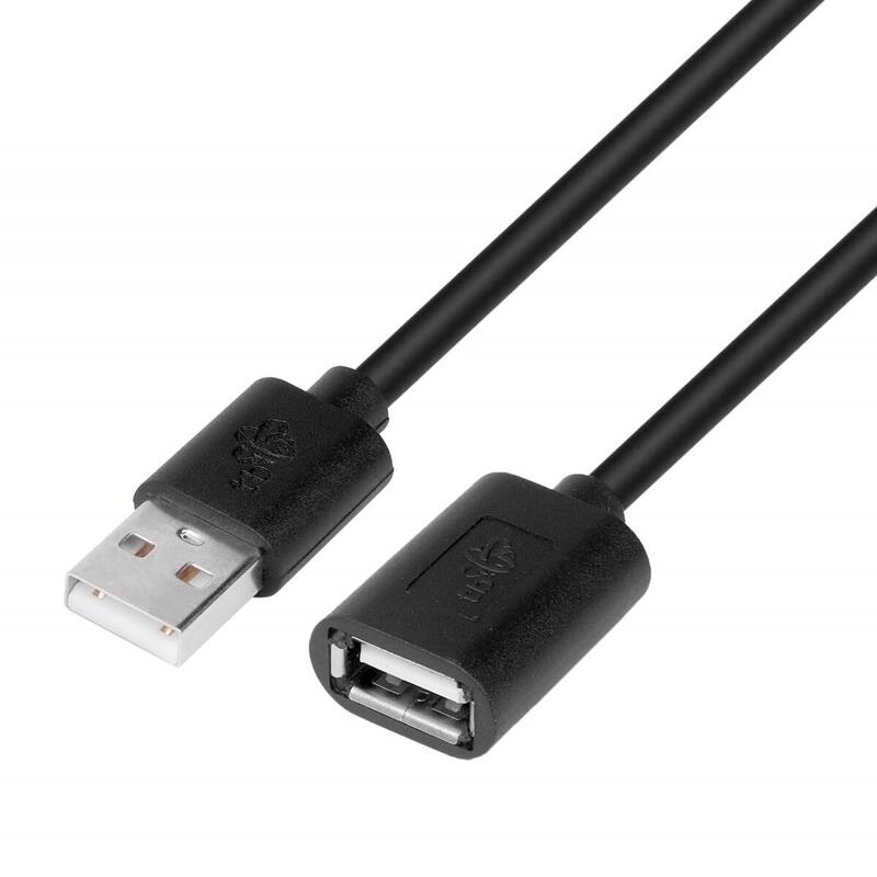 Cable Usb Am-Af 1.8 M Alargador Negro