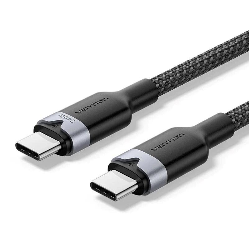 Cable Usb-C Do Usb-C 2.0 Pd 3.1 Vention 5a 240w 1m Negro