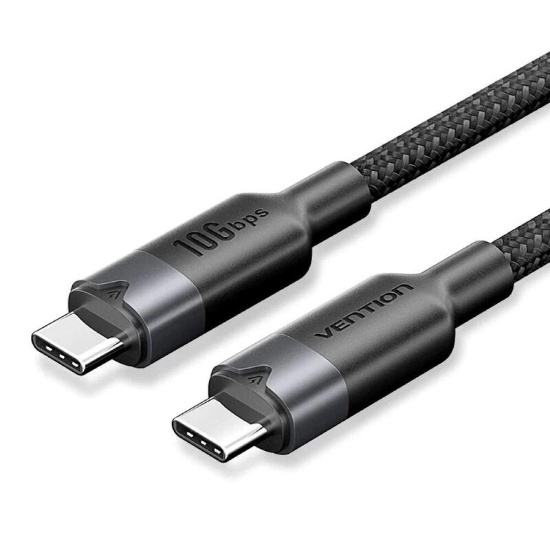 Cable Usb-C Do Usb-C Vention Usb 3.2 5a 10gbps 1m Negro