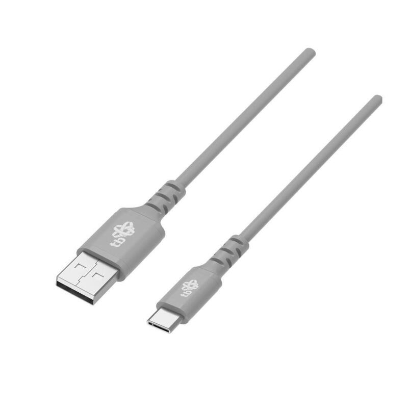Cable Usb-Usb C 1m De Silicona Gris Quick Charge