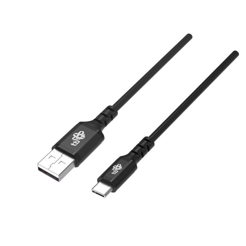 Cable Usb-Usb C 1m De Silicona Negro Quick Charge