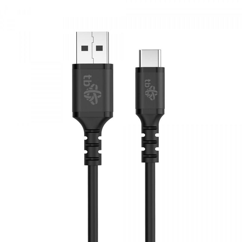 Cable Usb-Usb C 50 Cm De Silicona Negro