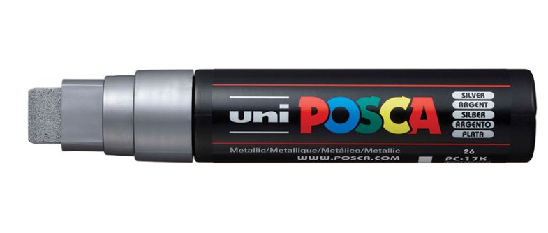 Posca Marcador  Pc-17k No Permanente Punta Biselada 15mm Plata