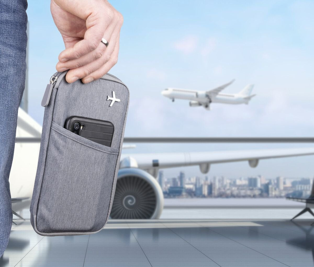 Troika Etui Safe Flight Gris