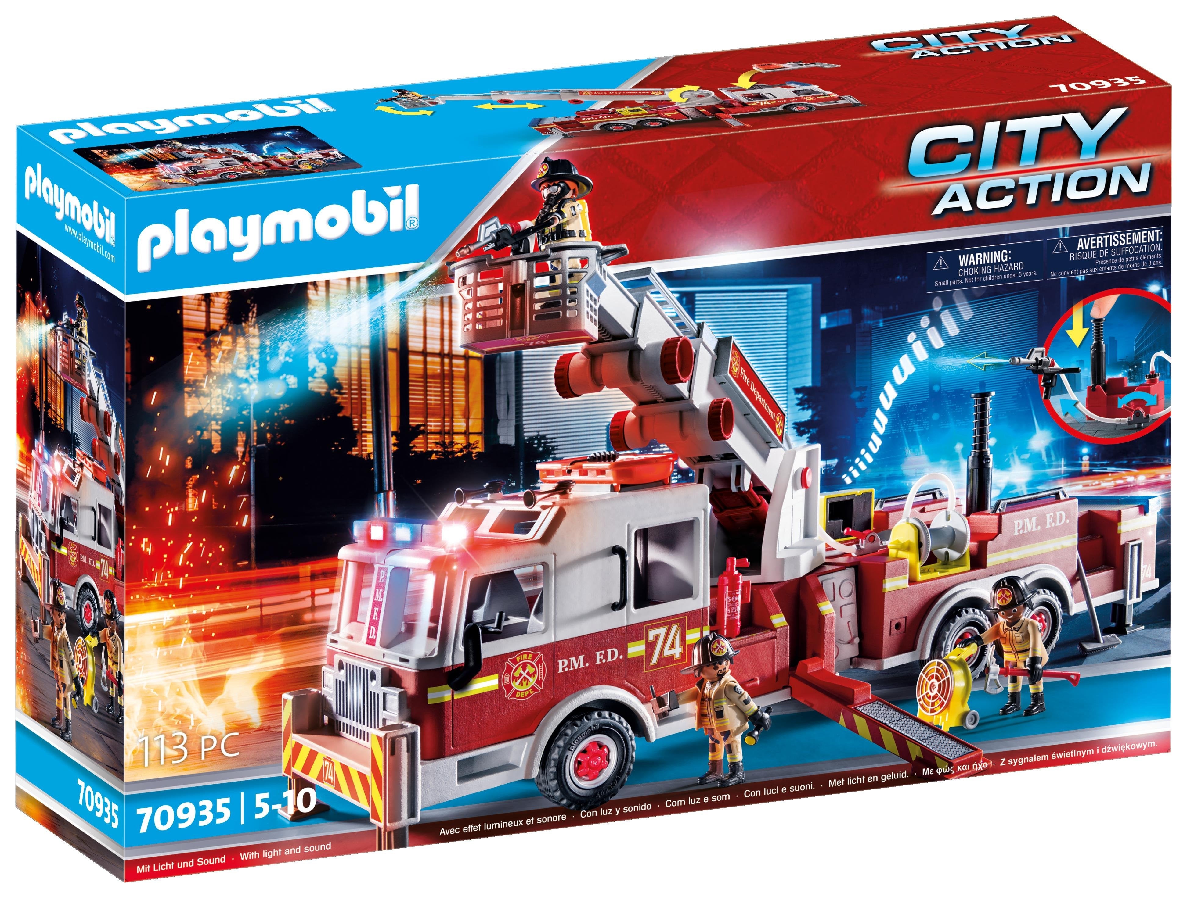 Playmobil Vehiculos De Rescate: Camion De Bomberos Con Escalera