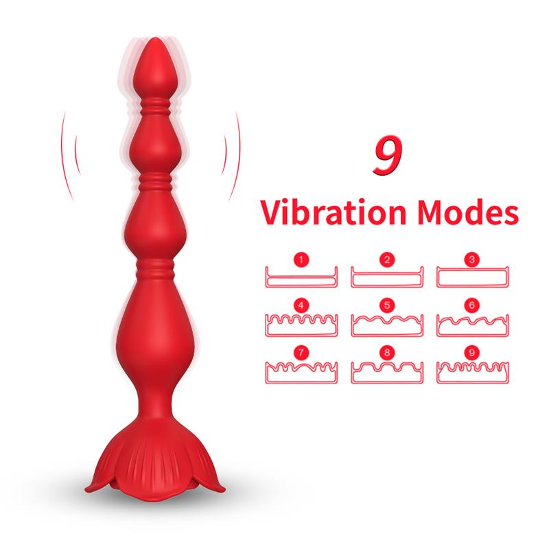 Cadena Anal Con Vibración Base De Rosa