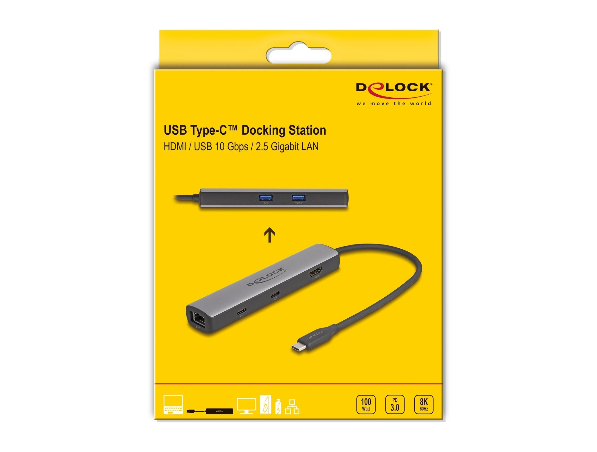 Delock 87865 Dockingstation Usb 40 Gbps Usb Type-C 8k - Hdmi / Usb 10 Gbps / 2,5 Gigabit Lan / Pd 3.0 100 W