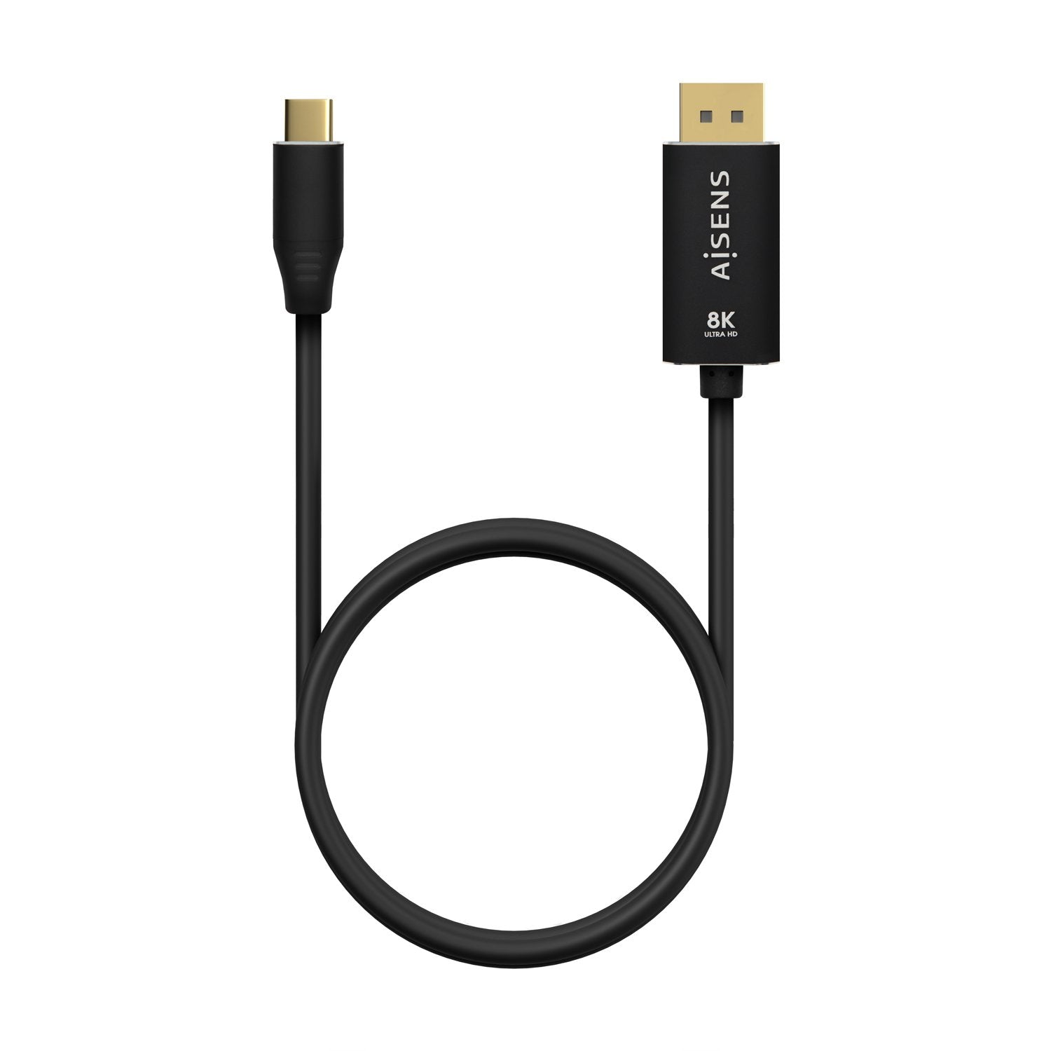 Aisens Cable Aluminio Usb-C A Displayport 8k@60hz - Usb-C/M-Dp/M - 0.80m - Negro