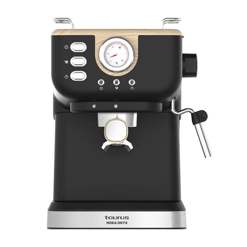 Cafetera De Émbolo Taurus Onyx Moka, 1050 W, 20 Bar, De Madera