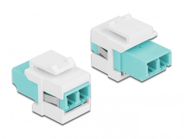 Keystone Modul Lc Duplex Buchse Zu Lc Duplex Buchse Aqua   Weiss