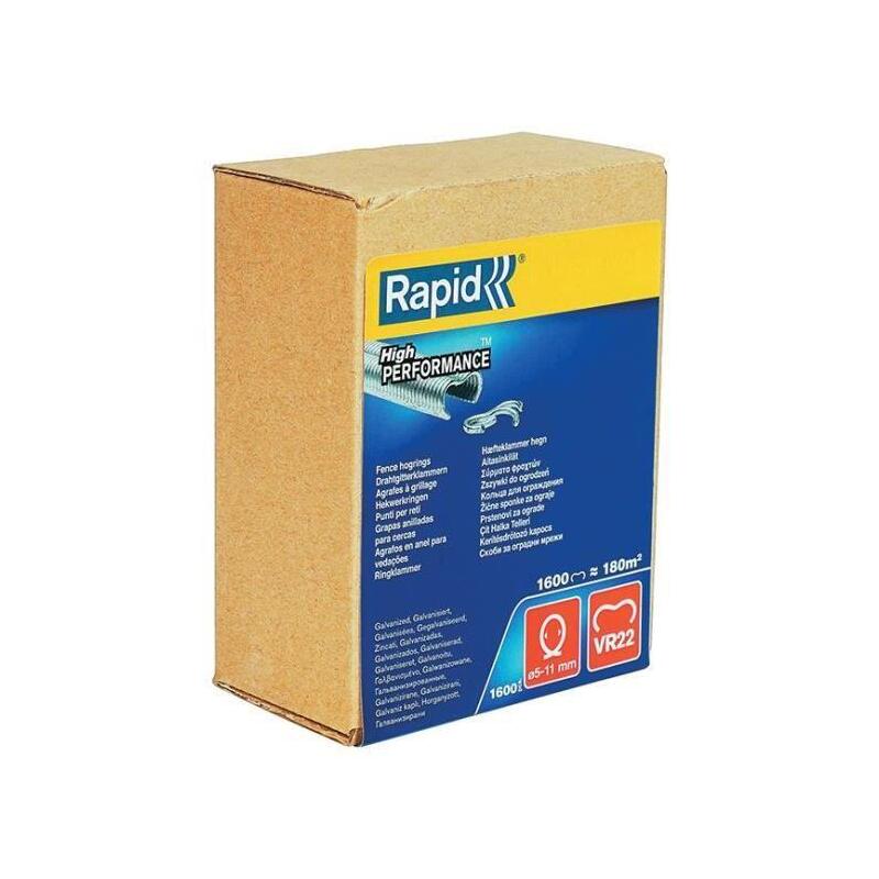 Caja 1.000 Grapas O Anillos Para Cercas Vr22 Mod. 1,6m Galvanizada 40108810 Rapid